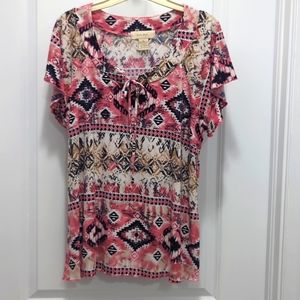 Pretty pink and multi colored top
